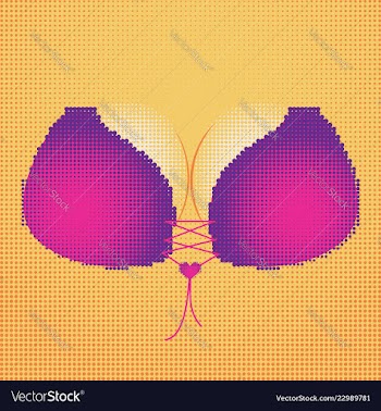 Halftone bust in pink bra vector image