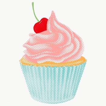 Halftone cherry cupcake design element  | Free  transparent png - 2341714
