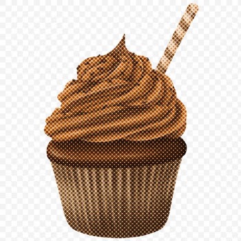 Halftone chocolate cupcake sticker design element | Free  transparent png - 2351647