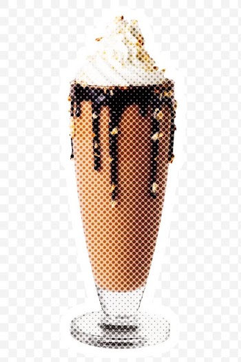Halftone chocolate milkshake drink sticker with a white border | Free  transparent png - 2351727