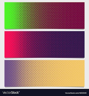 Halftone circle pattern banner template - graphic vector image