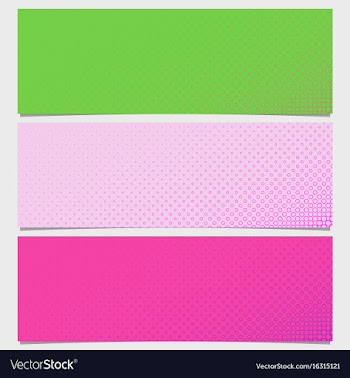 Halftone circle pattern banner template set vector image