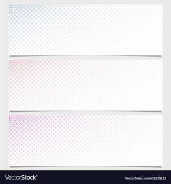 Halftone circle pattern banner template set vector image