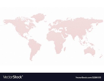 Halftone circle pattern world map background vector image