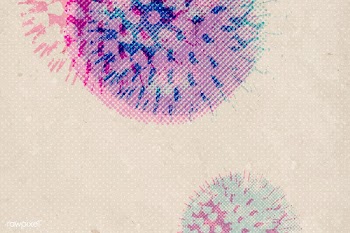 Halftone coronavirus cells on a beige background | Free  vector - 2320547
