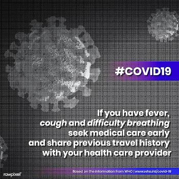 Halftone coronavirus illustration with COVID-19 symptoms based on WHO&.. | Free  vector - 2319693