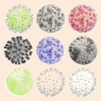 Halftone coronavirus set illustration vector | Free  vector - 2313180
