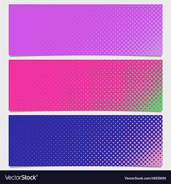 Halftone dot pattern banner background set vector image