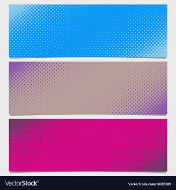 Halftone dot pattern horizontal banner - graphic vector image