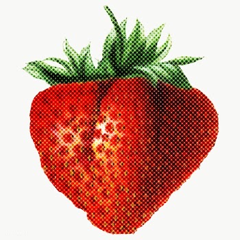 Halftone fresh strawberry design element  | Free  transparent png - 2342595