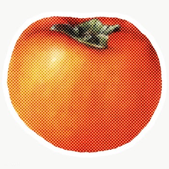 Halftone fresh tomato sticker overlay with white border  | Free  transparent png - 2342601