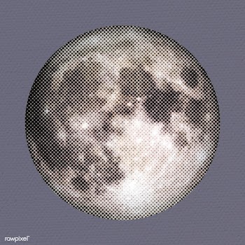 Halftone full moon sticker design element | Free  illustration - 2351492