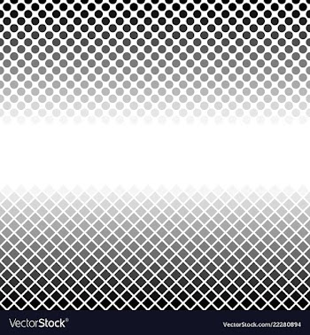 Halftone geometrical dot and square pattern vector image