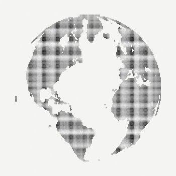 Halftone globe abstract collage element | Free PSD - rawpixel