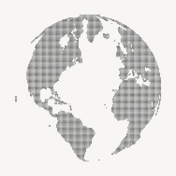 Halftone globe abstract design element | Free Vector - rawpixel