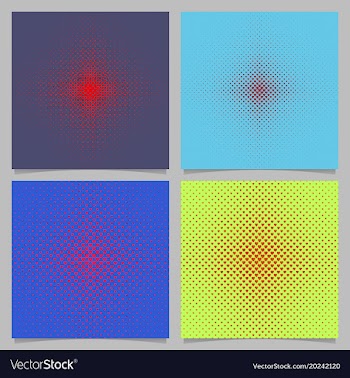 Halftone heart background pattern set vector image