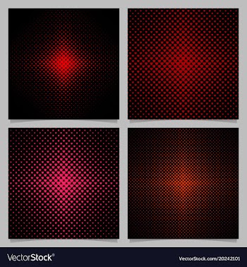 Halftone heart pattern background set - love vector image