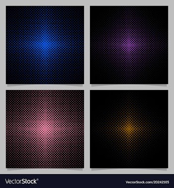 Halftone heart pattern background set - love vector image