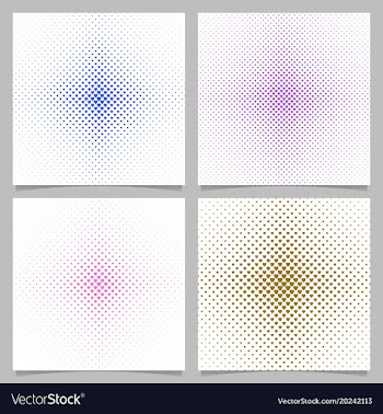 Halftone heart pattern background set vector image