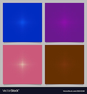 Halftone heart pattern background set vector image