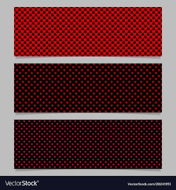 Halftone heart pattern banner template background vector image