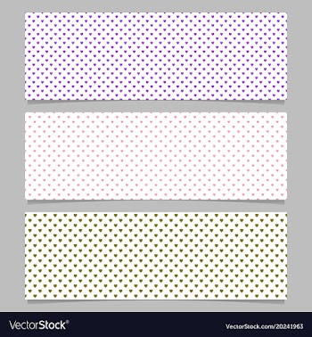 Halftone heart pattern banner template background vector image