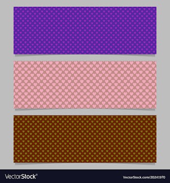 Halftone heart pattern banner template background vector image