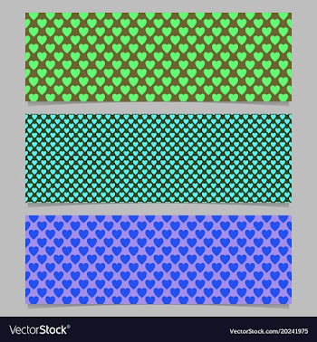 Halftone heart pattern banner template background vector image