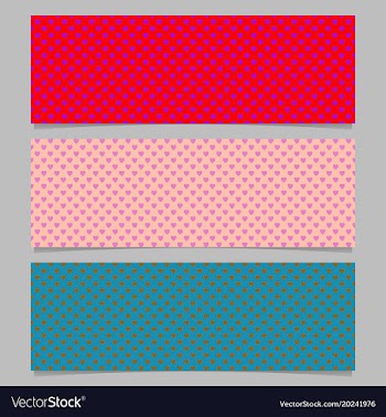 Halftone heart pattern banner template background vector image
