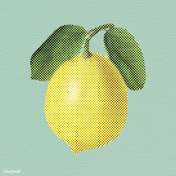 Halftone lemon sticker design element | Free  illustration - 2351540