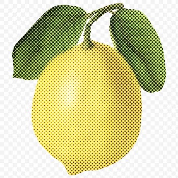 Halftone lemon sticker design element | Free  transparent png - 2351701