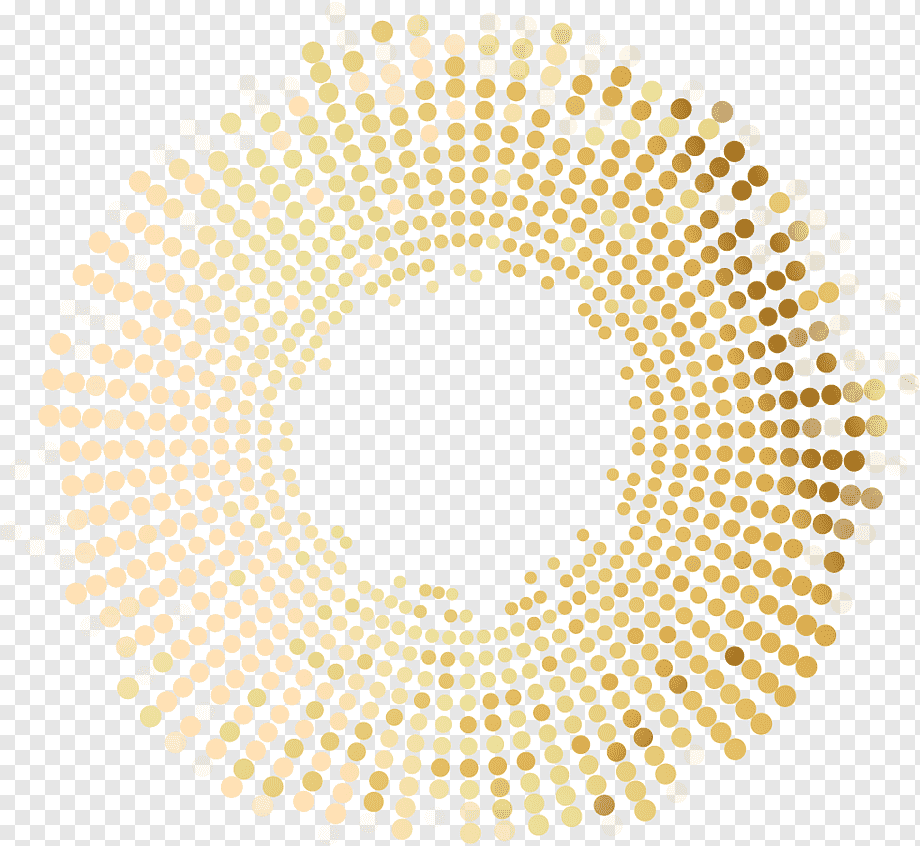 Halftone, painted golden circle, yellow and orange polka-dot illustration, watercolor Painting, golden Frame, text png