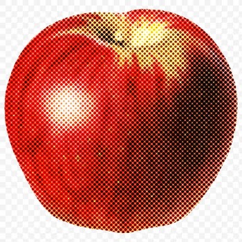 Halftone red apple sticker design element | Free  transparent png - 2351638
