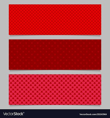 Halftone red heart pattern banner template vector image