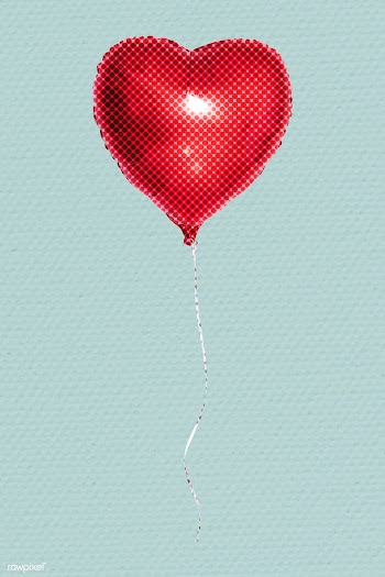 Halftone red heart shaped balloon sticker design element | Free  illustration - 2351604