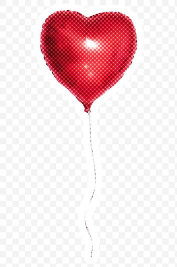 Halftone red heart shaped balloon sticker  with a white border | Free  transparent png - 2351724