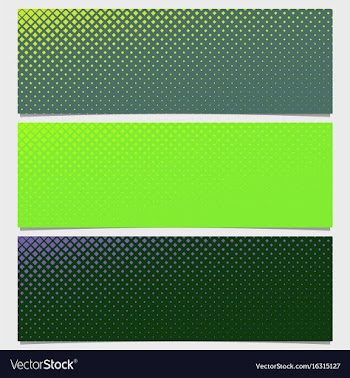 Halftone square pattern banner template design set vector image