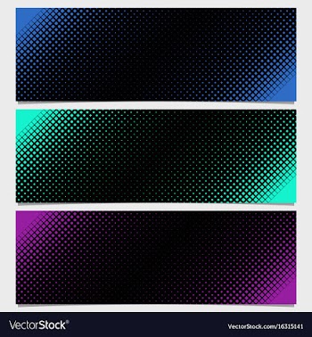 Halftone square pattern banner template design vector image
