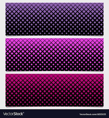 Halftone square pattern banner template set vector image