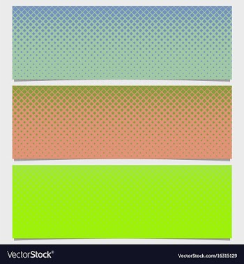 Halftone square pattern horizontal banner set vector image