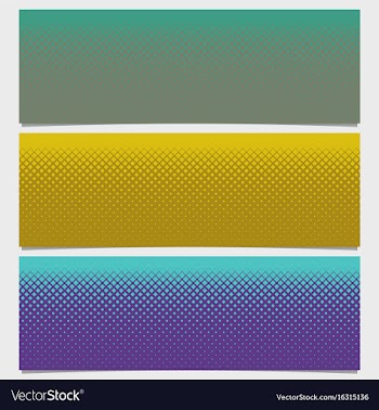 Halftone square pattern horizontal banner set vector image