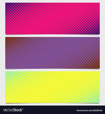 Halftone square pattern horizontal banner set vector image