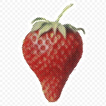 Halftone strawberry sticker with a white border | Free  transparent png - 2351635