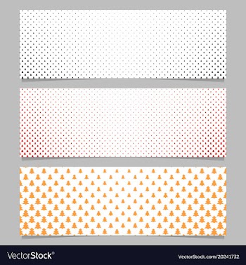 Halftone stylized pine tree pattern banner vector image