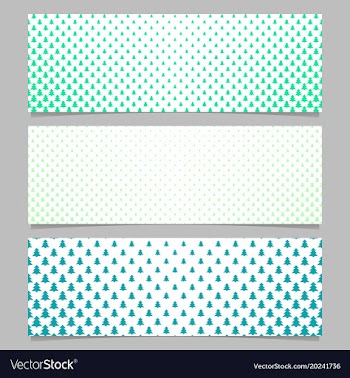 Halftone stylized pine tree pattern banner vector image