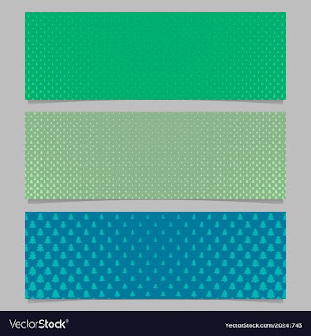 Halftone stylized pine tree pattern banner vector image