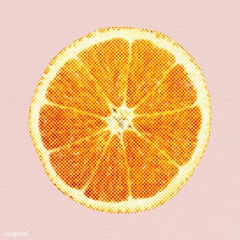 Halftone tangerine sticker design element | Free  illustration - 2350538