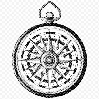 Halftone vintage compass sticker design element | Free  transparent png - 2351709