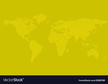 Halftone world map background - design vector image