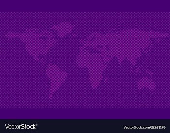 Halftone world map background - dot pattern design vector image